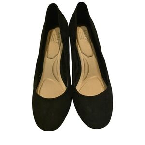 Apt.9 Women's 9M Deluxe Comfort 3.5 Inch Block Heel Black Suede Pumps